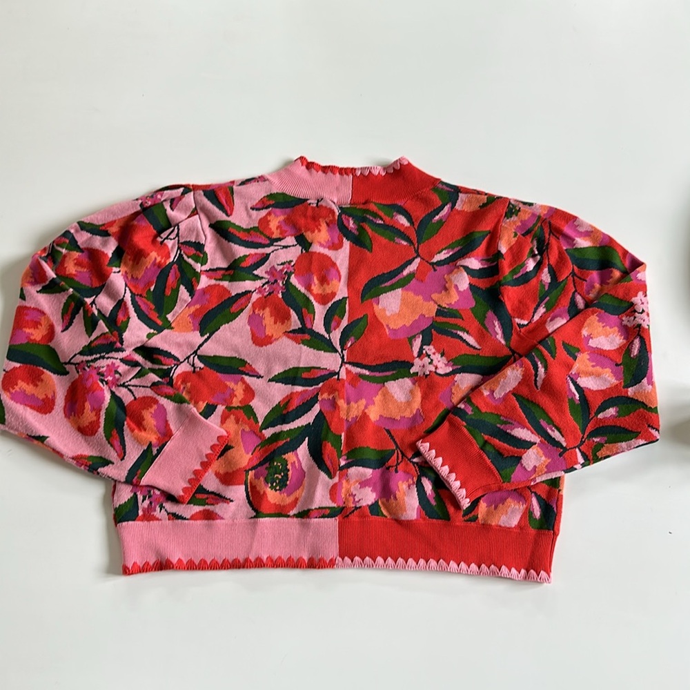 Farm Rio mixed papaya, knit cardigan XL Amaya papaya love Island - Picture 8 of 14